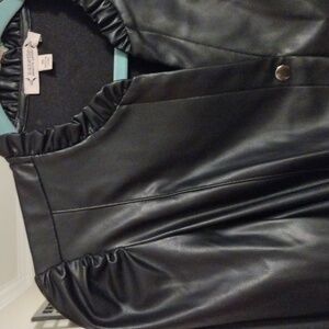 Nannette Lepore Black Faux Leather Dress.